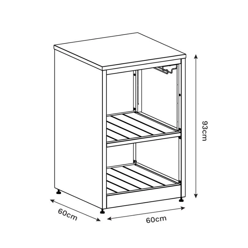 Mueble de Esquina Abierto Sahara para Cocina Modular Exterior