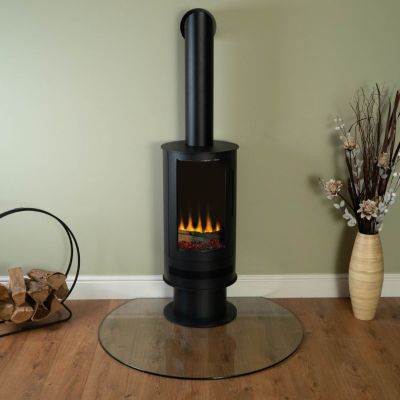 British Fires Ashurst - estufa eléctrica redonda