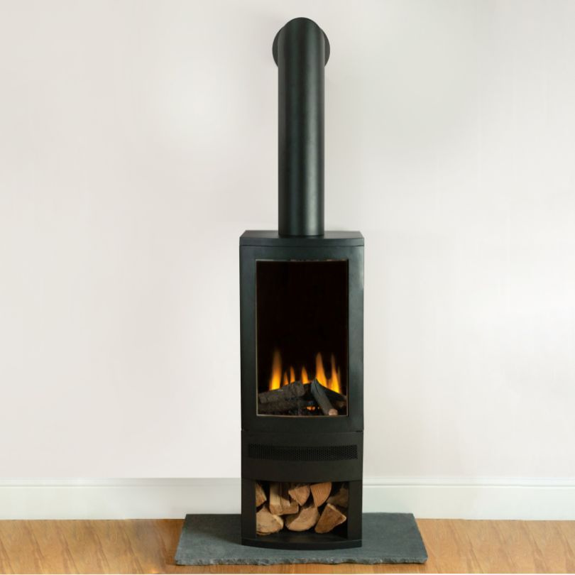 British Fires Bramshaw - estufa eléctrica con leñero