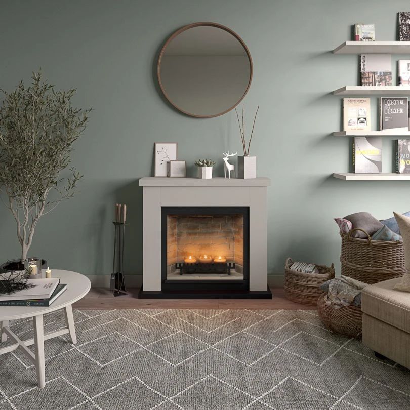 Chimenea eléctrica Tagu Frode zenflame color beige
