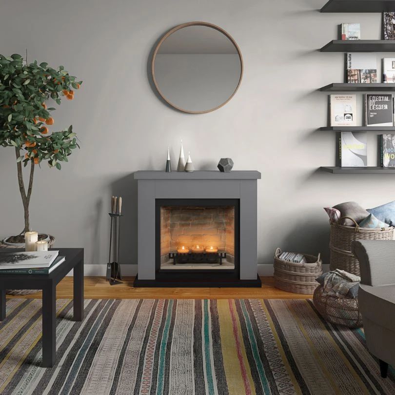 Chimenea eléctrica Tagu Frode zenflame color gris