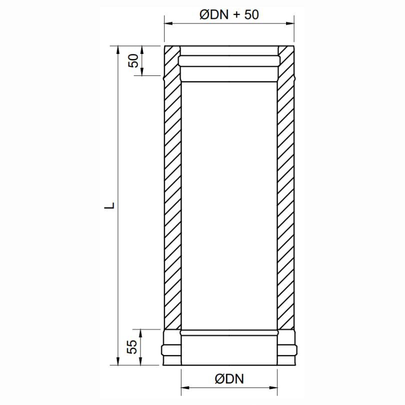 Modelo Recto 500 MM Doble Pared Exoinox DW - Envío Gratis