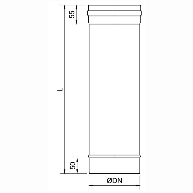 Modulo Recto 500 MM Pared Simple Exoinox SW316L - Envío Gratis