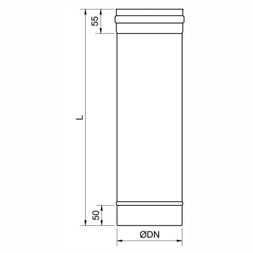 Modulo Recto 1000 MM Pared Simple Exoinox SW 316 - Envío Gratis