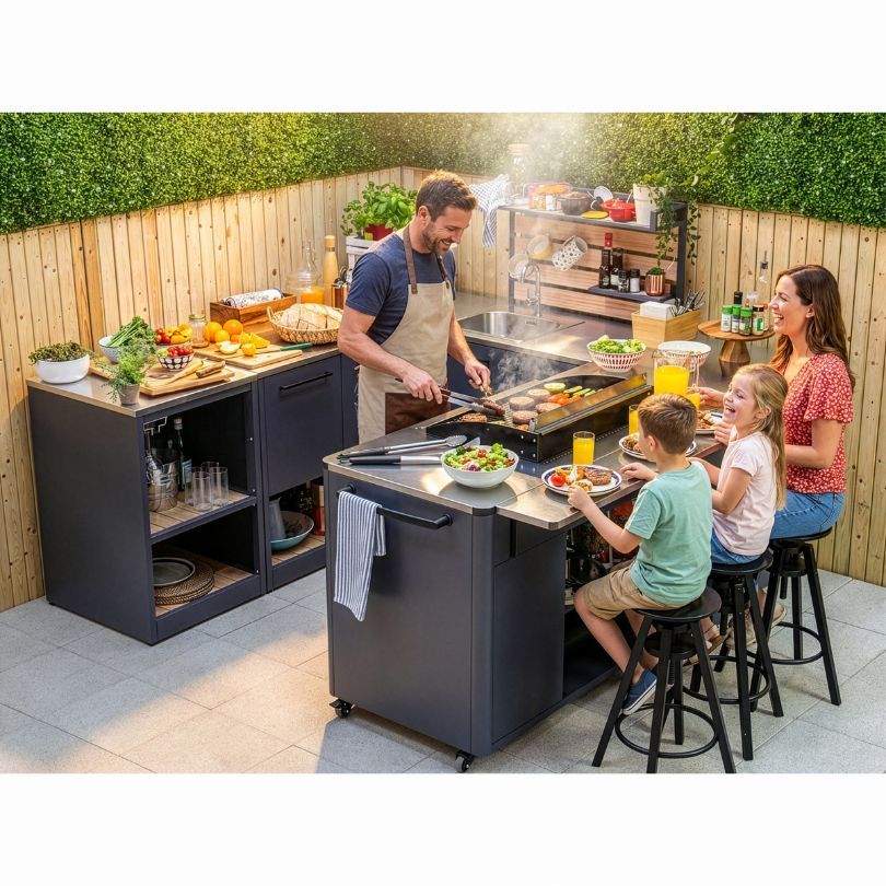 Módulo Isla de Cocina Sahara para Cocina Modular Exterior