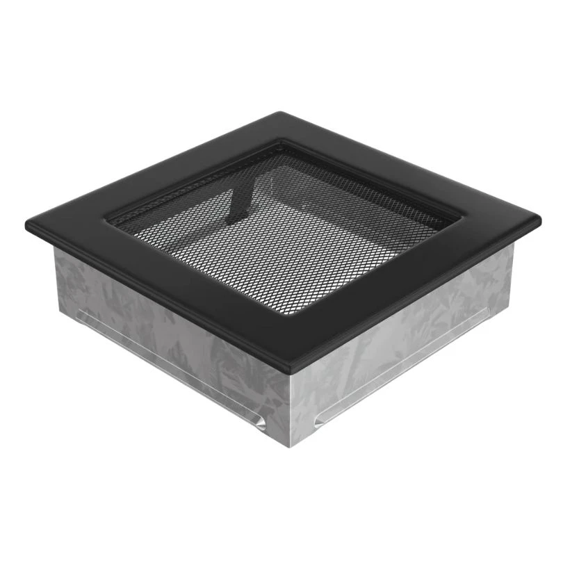 Rejilla Ventilación Cuadrada Con Malla Fireside Negra 17X17C