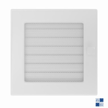 Rejilla Ventilación Cuadrada Con Lamas Y Malla Fireside Blanca 17X17XB