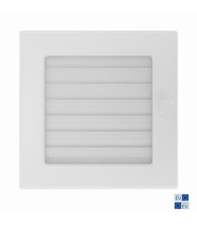Rejilla Ventilación Cuadrada Con Lamas Y Malla Fireside Blanca 17X17XB