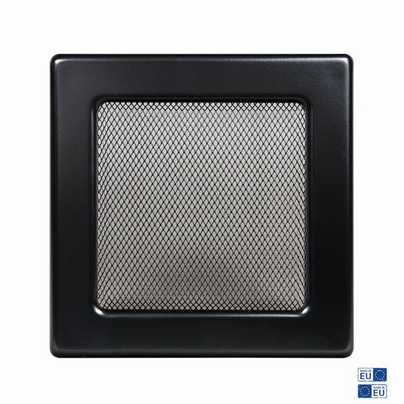 Rejilla Ventilación Cuadrada Con Malla Fireside Negra 17X17C