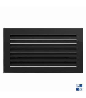 Rejilla Ventilación Rectangular Con Lamas Fireside Negra 17X30C/FRESH