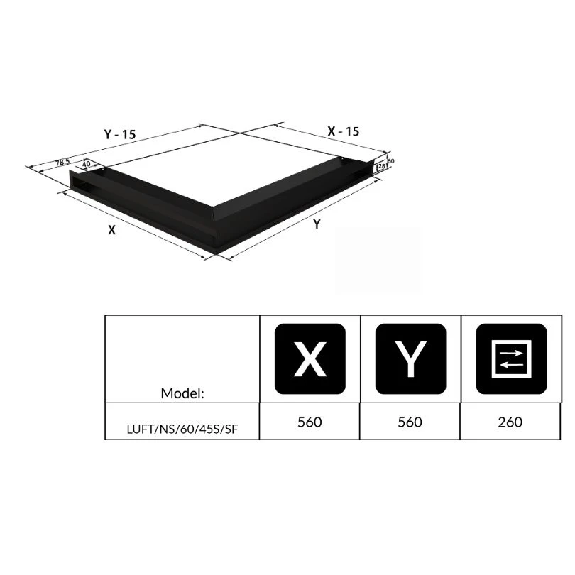 Rejilla Ventilación En Esquina Fireside Slim 60/60