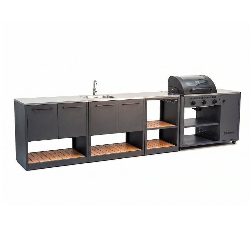 pack cocina exterior modular completa y bbq arke sahara