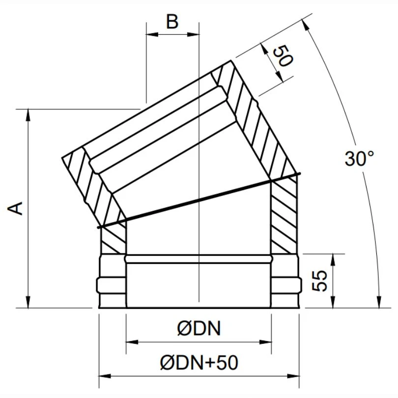Codo A 30 º Exoinox DW Pared Doble