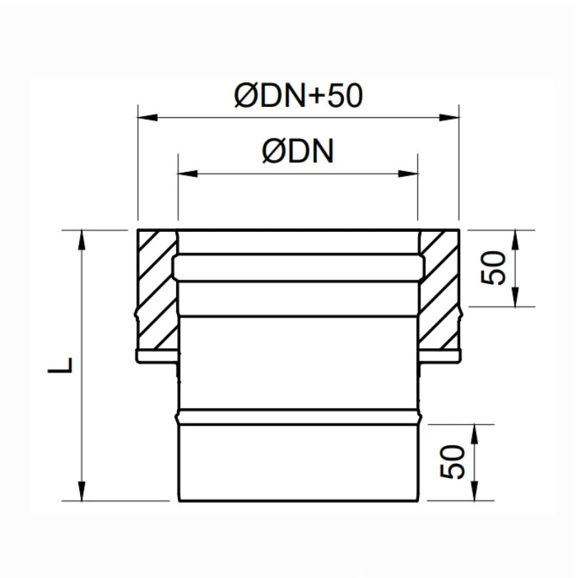 Adaptador De Simple Pared Exoinox SW a Doble Pared Exoinox DW