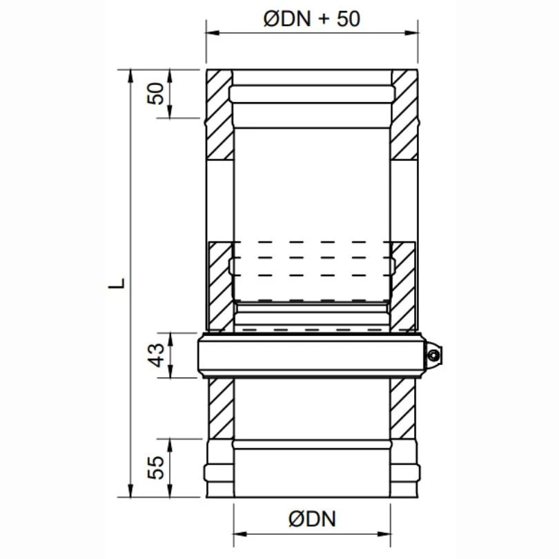 Modulo Extensible 500 MM Exoinox DW Doble Pared