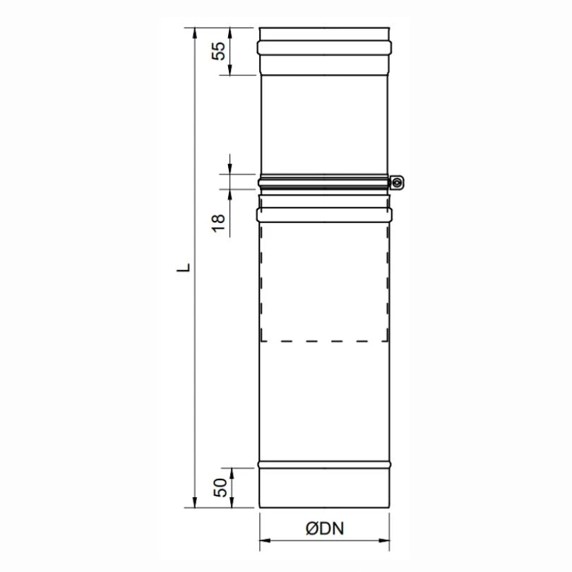 Modulo Extensible 940 MM Exoinox SW 316L Pared Simple