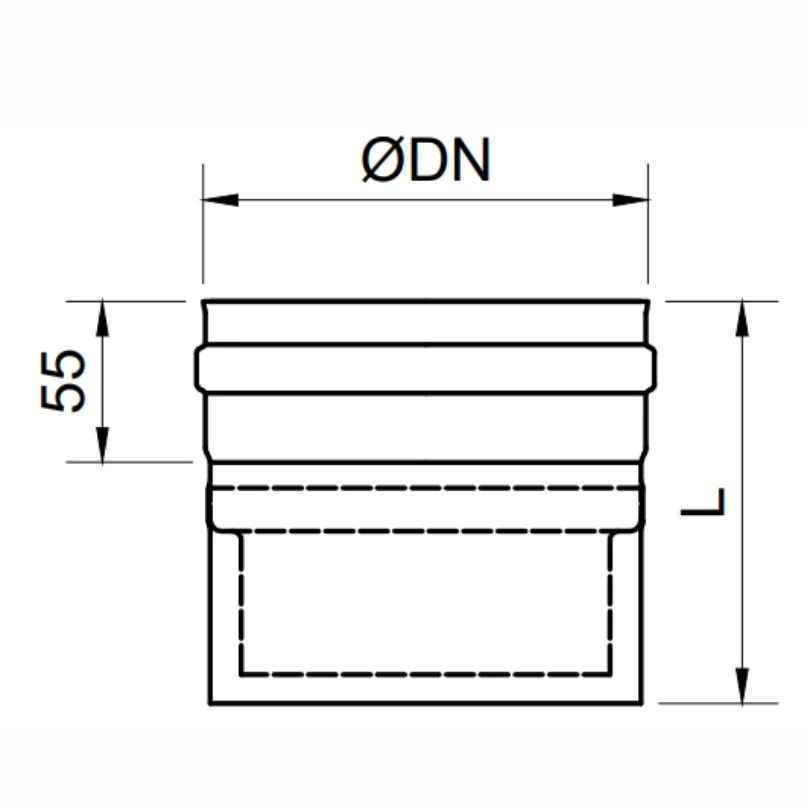 Modulo Inicio Anticondensación Exoinox SW 316L Pared Simple Para Chimenea A. Caminetti