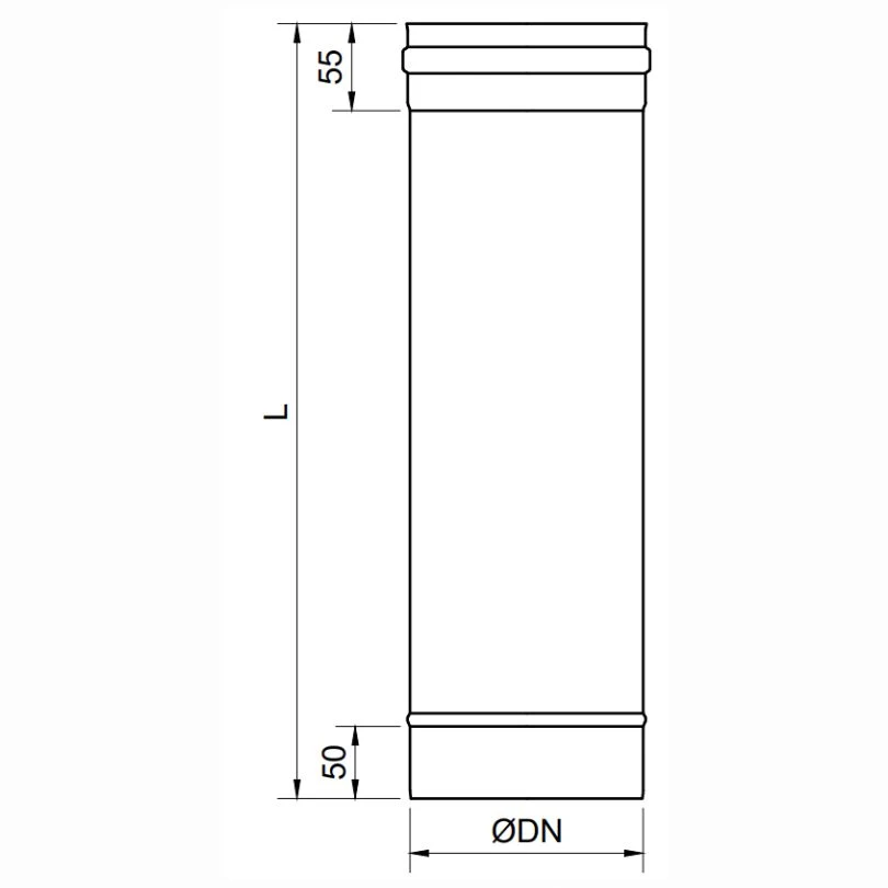 Modulo Recto 500 MM Exoinox SW 316L Pared Simple