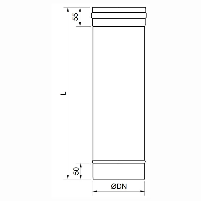 Modulo Recto 1000 MM Exoinox SW 316 Pared Simple
