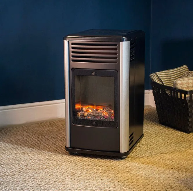 Fireside Manhattan - estufa de gas — Manhattan color negro
