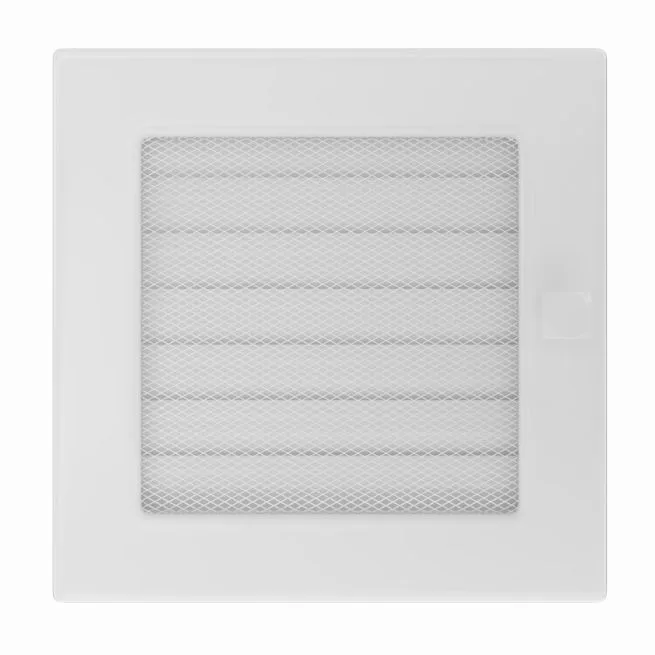 Rejilla Ventilación Cuadrada Con Lamas Y Malla Fireside Blanca 17X17XB — Rejilla Ventilación 17X17XB