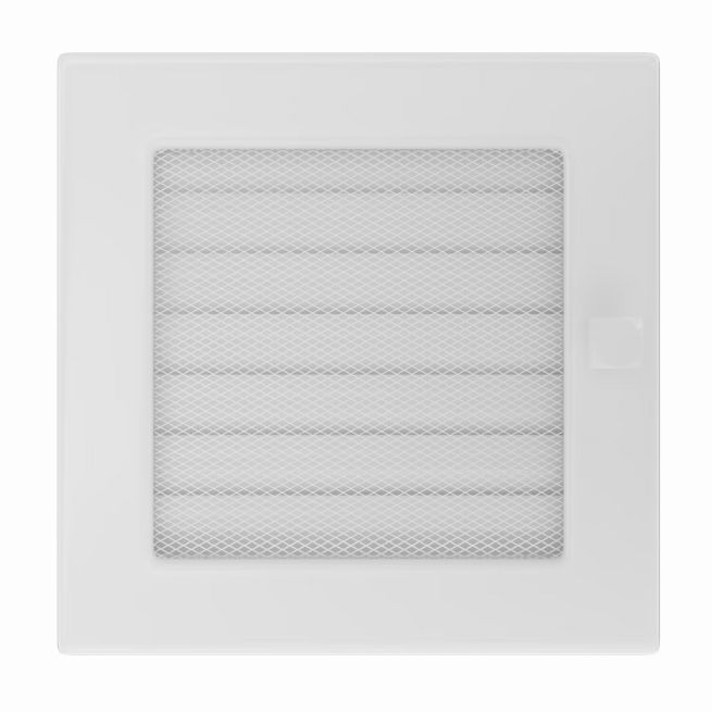 Rejilla Ventilación Cuadrada Con Lamas Y Malla Fireside Blanca17X17XB